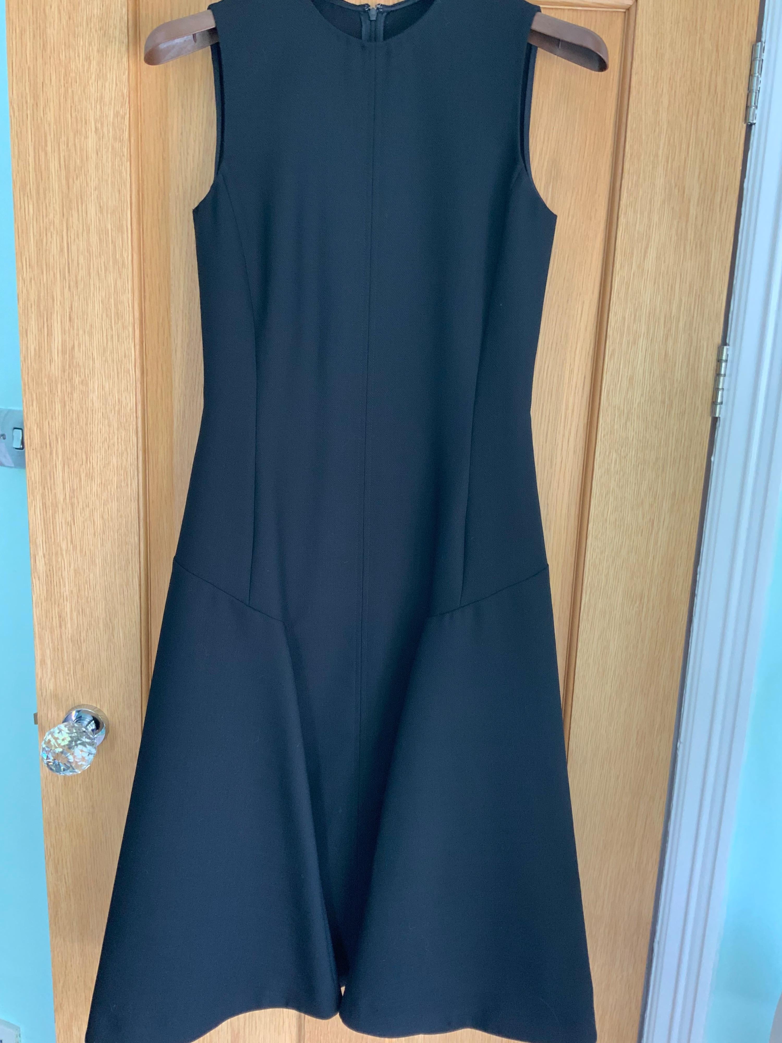 Black wool-twill Jackson pleated dress