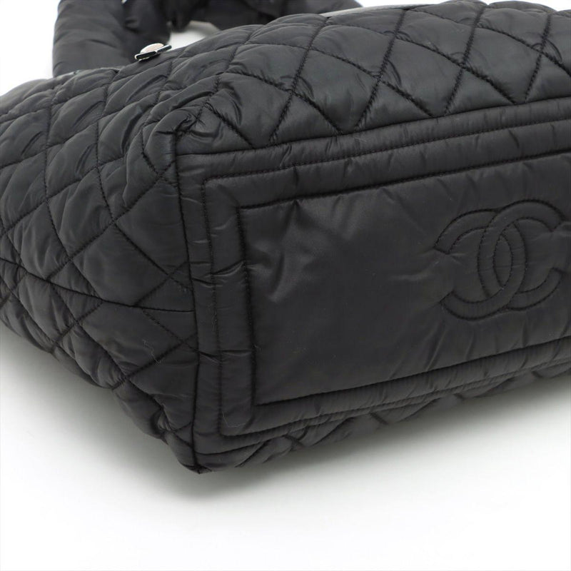 Coco Cocoon Black Nylon Quilted Tote Bag