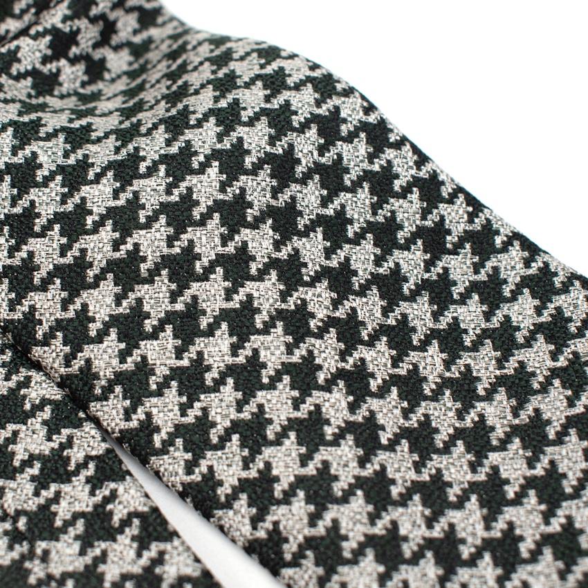 Hickey Freeman Green & Grey Houndstooth Tie