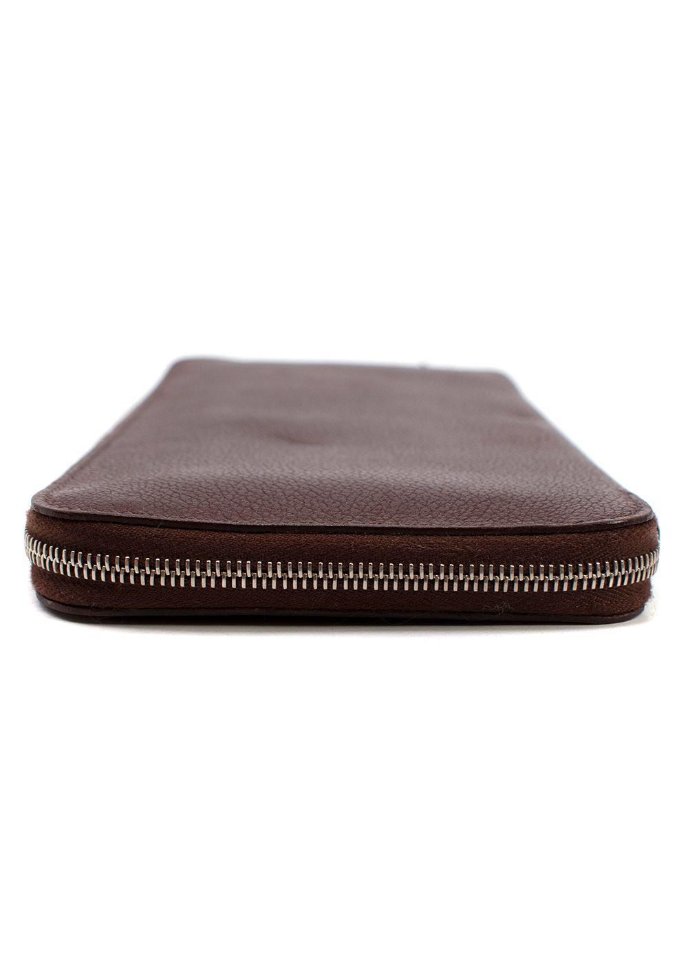 Hermes Chocolate Brown Leather Azap Long Wallet