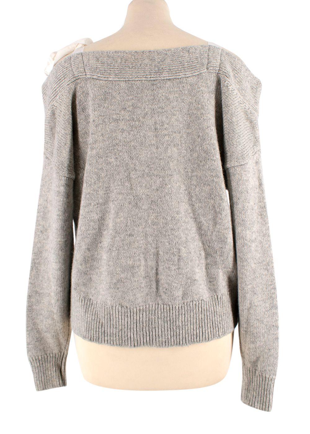 Cinq A Sept Colby Grey Ribbon Cardigan