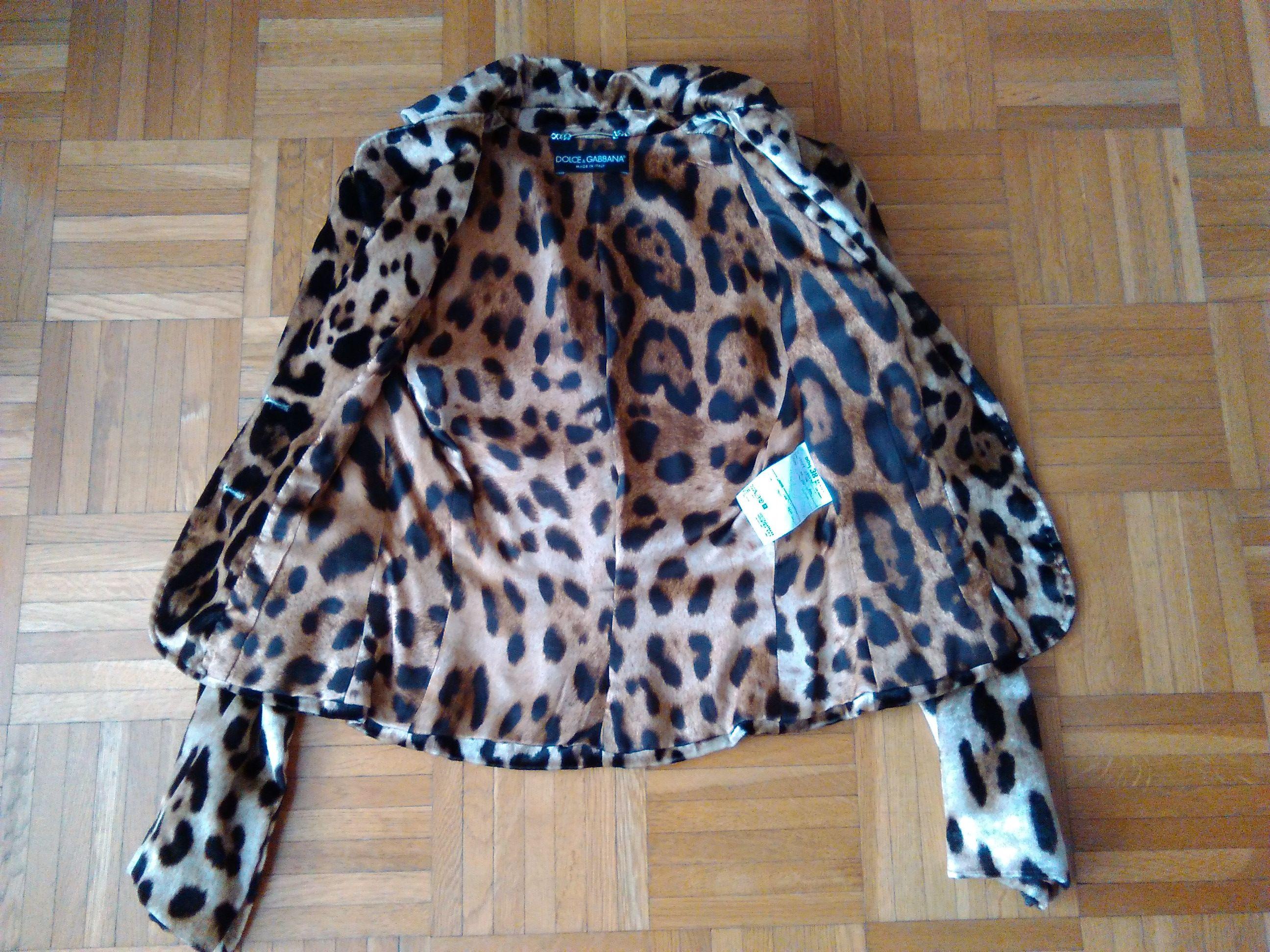 Dolce & Gabbana Velour Leopard Print Jacket