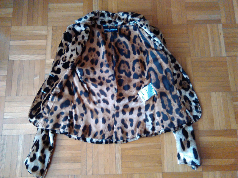 Dolce & Gabbana Velour Leopard Print Jacket