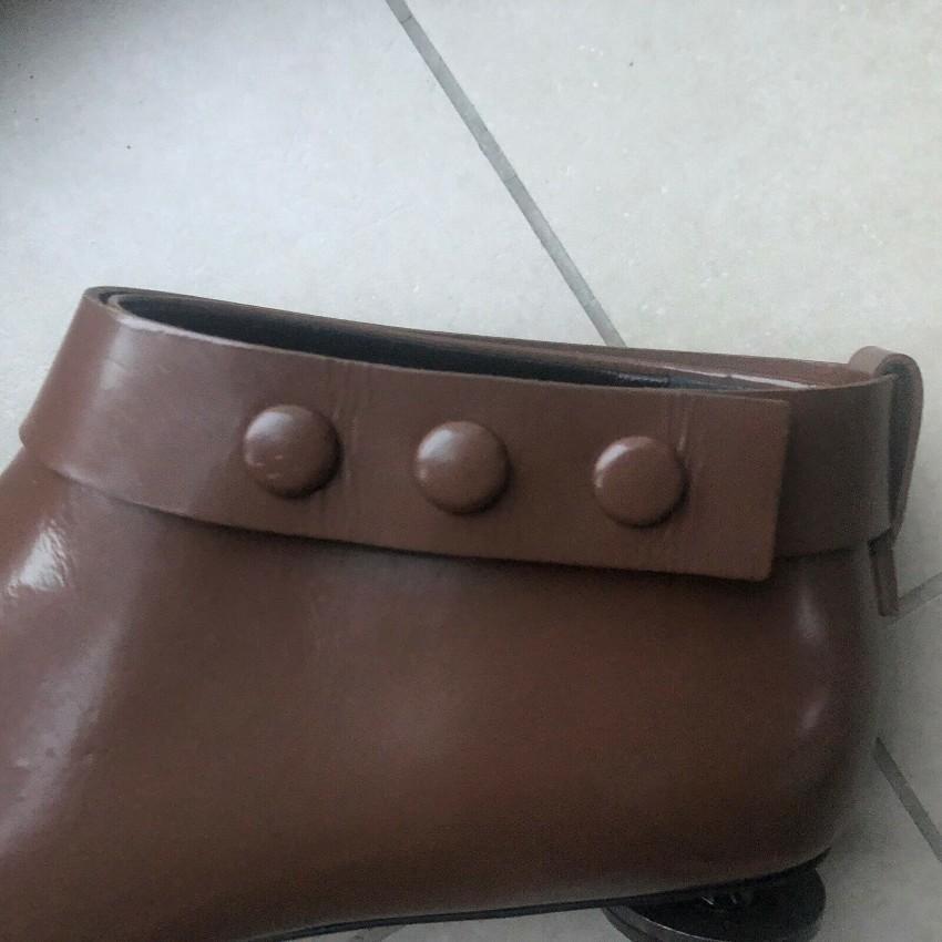 Marni Cognac-Brown Leather Inset Heeled Ankle Boots