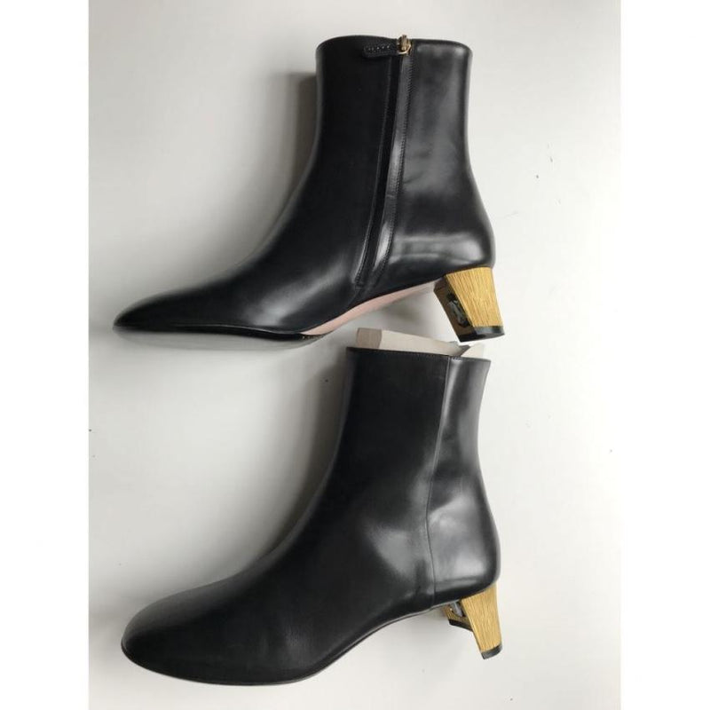 Gucci Black Leather Arielle Ankle Boots