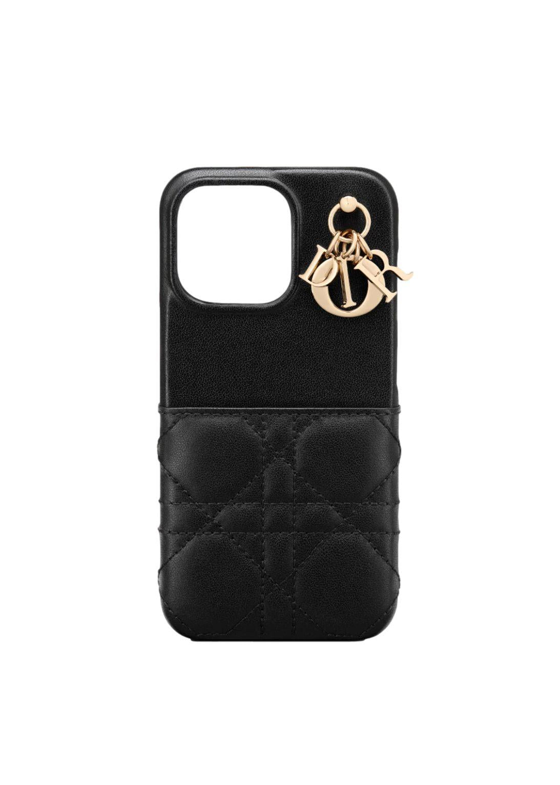 Lady Dior iPhone XS Black Leather Cover