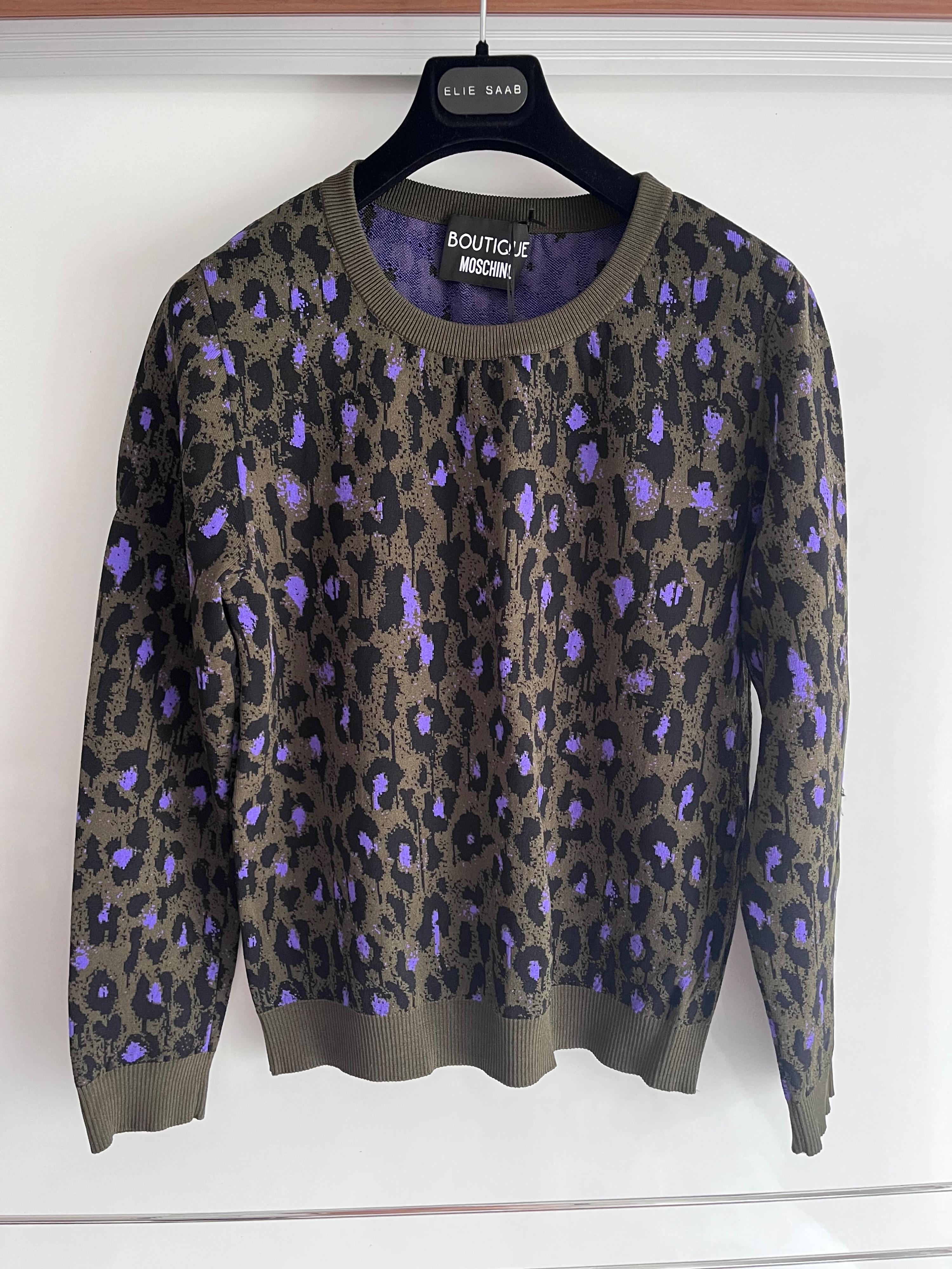 Leopard Print Knitted Top