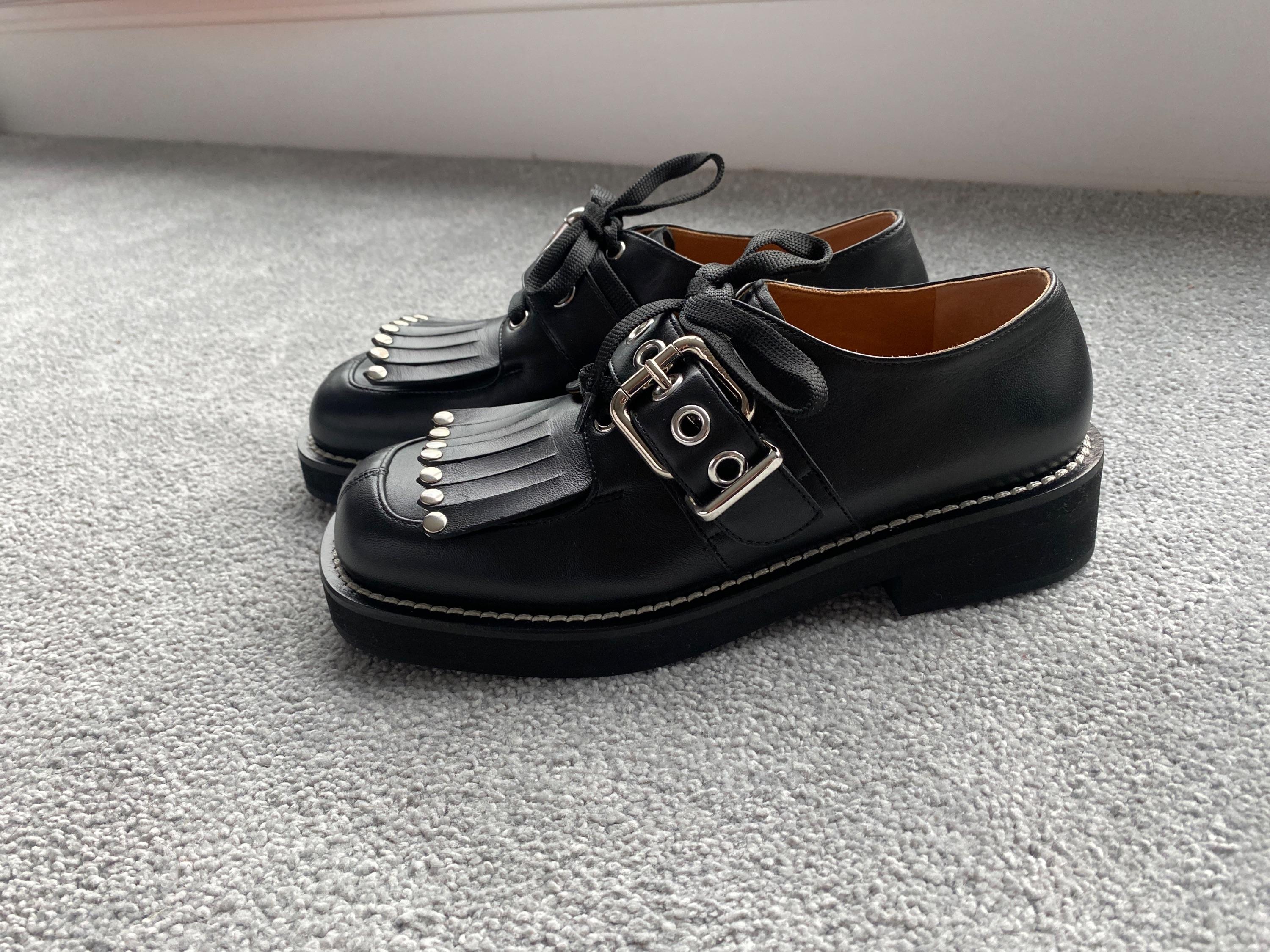 Marni Black Leather Buckle Detail Loafers