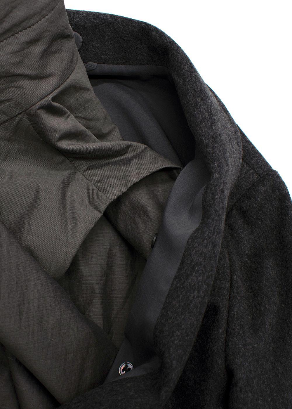 Brunello Cucinelli Grey Double Layer Coat With Detachable Waistcoat