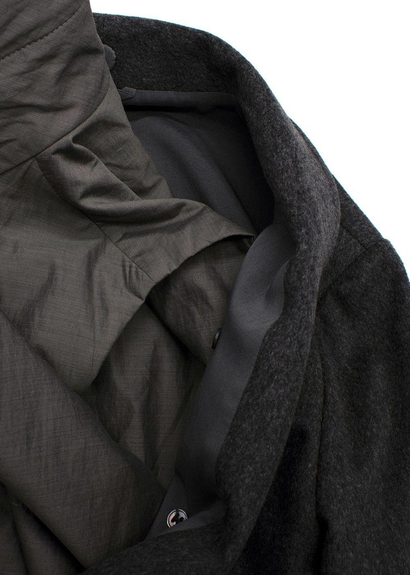 Brunello Cucinelli Grey Double Layer Coat With Detachable Waistcoat