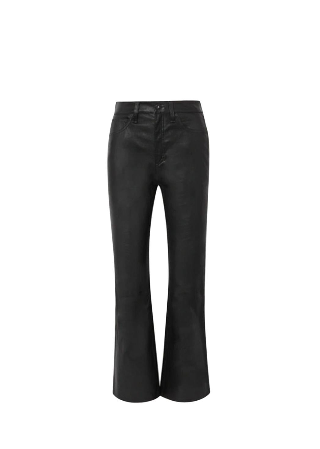 The Hana High Rise Cropped Leather Pants