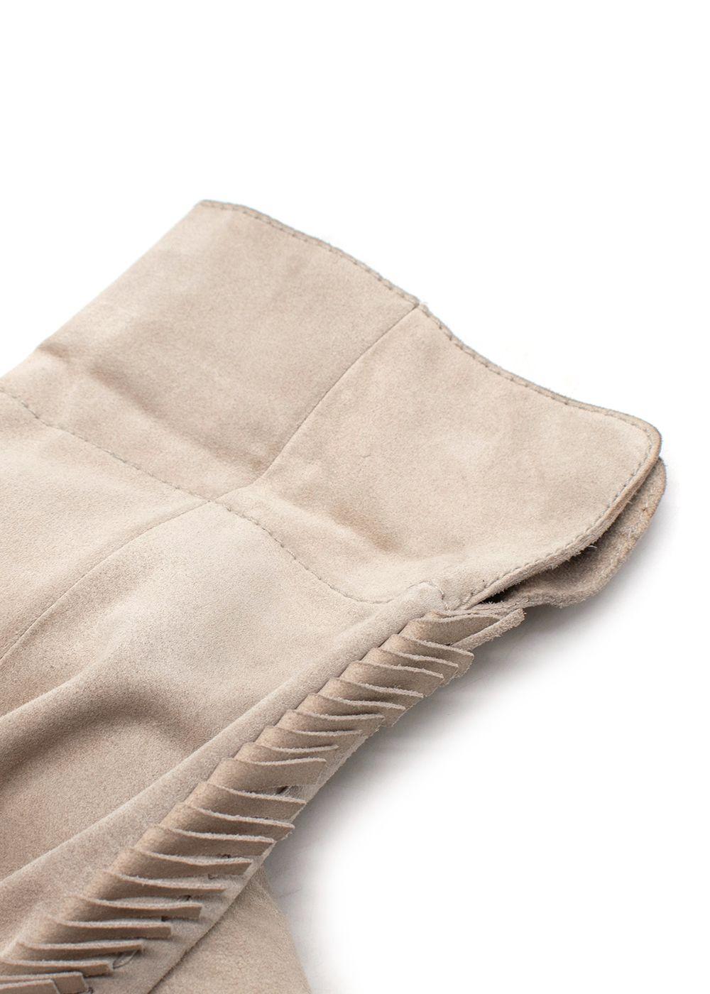 Vintage YSL Beige Suede Fringe Jacket