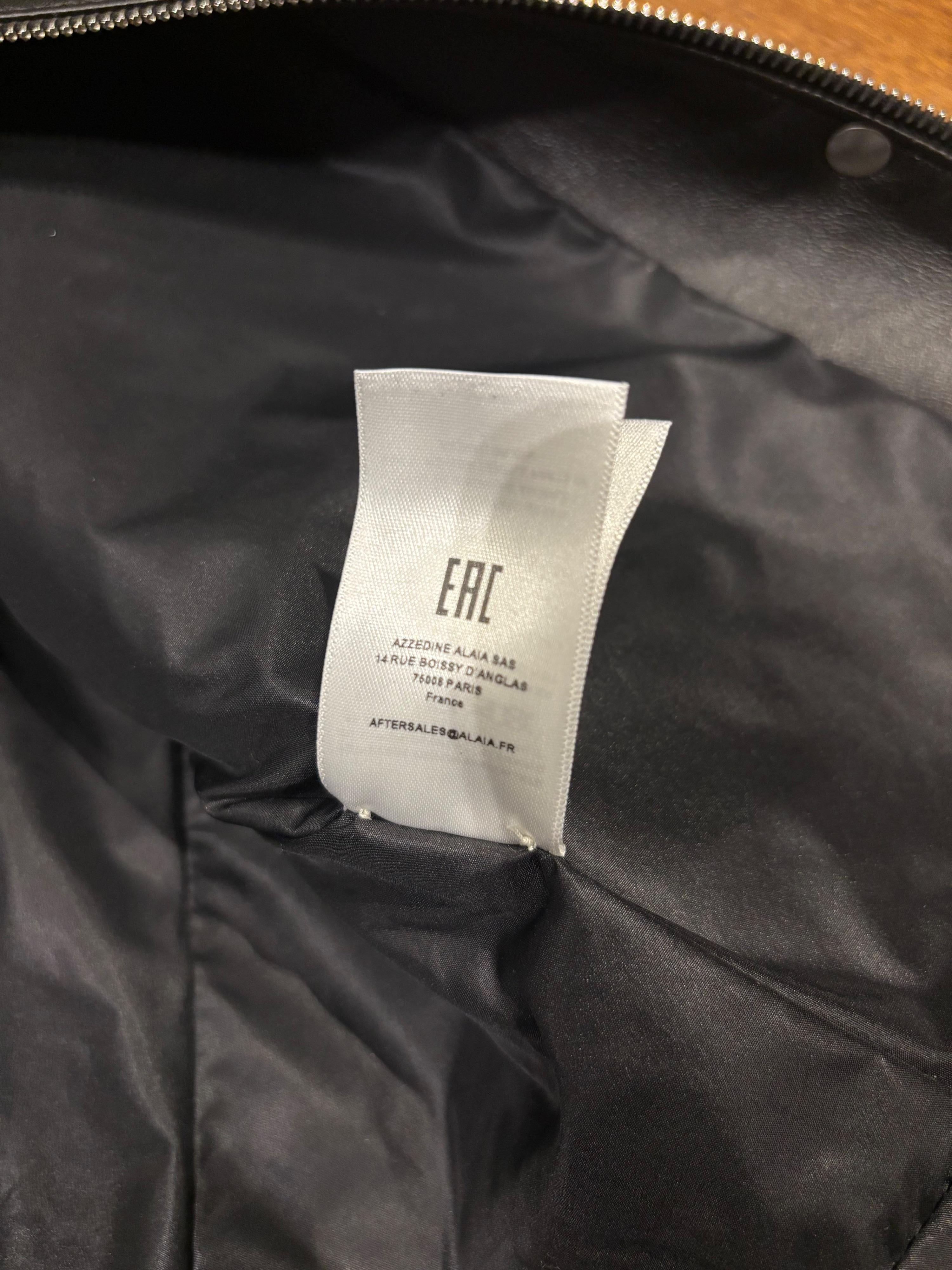 Alaia Black Leather Peplum Jacket