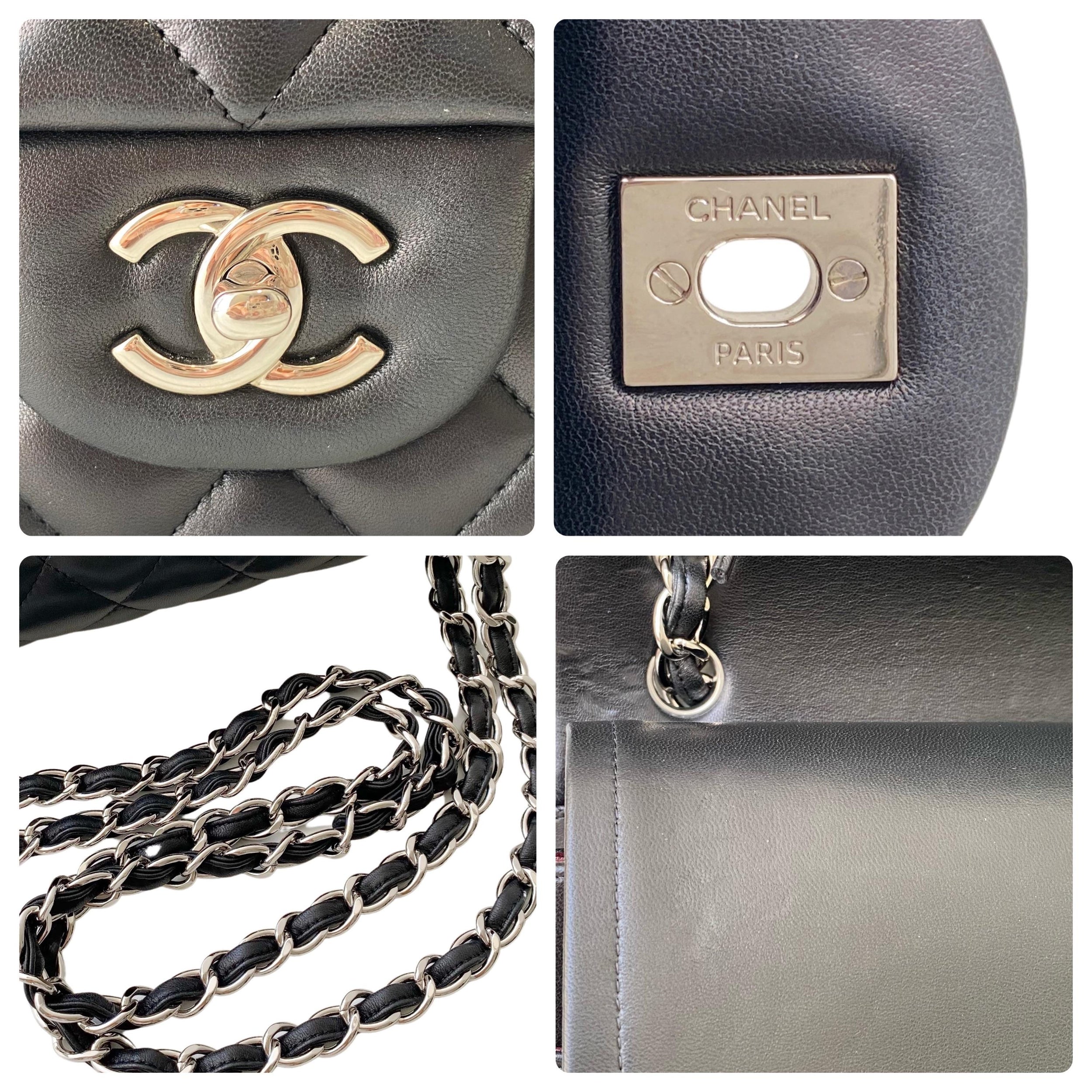 Chanel Black Lambskin Medium Double Flap Bag