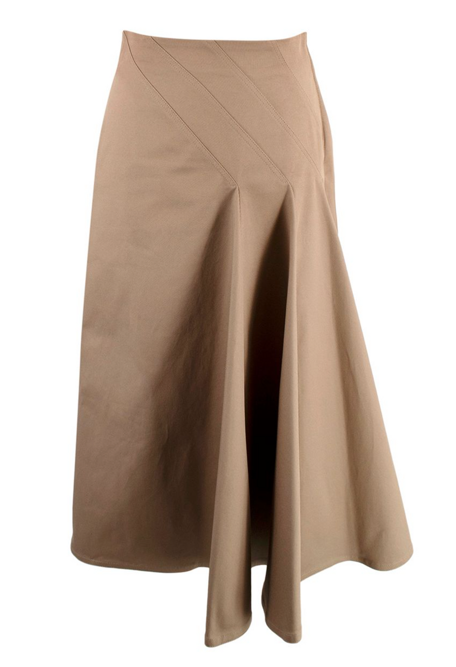 Dior beige cotton twill asymmetric skirt