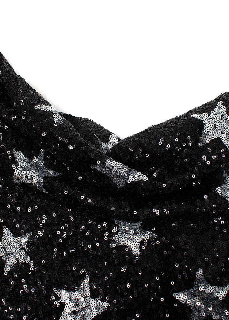Ainea Black Star Sequin Cowl Neck Gown