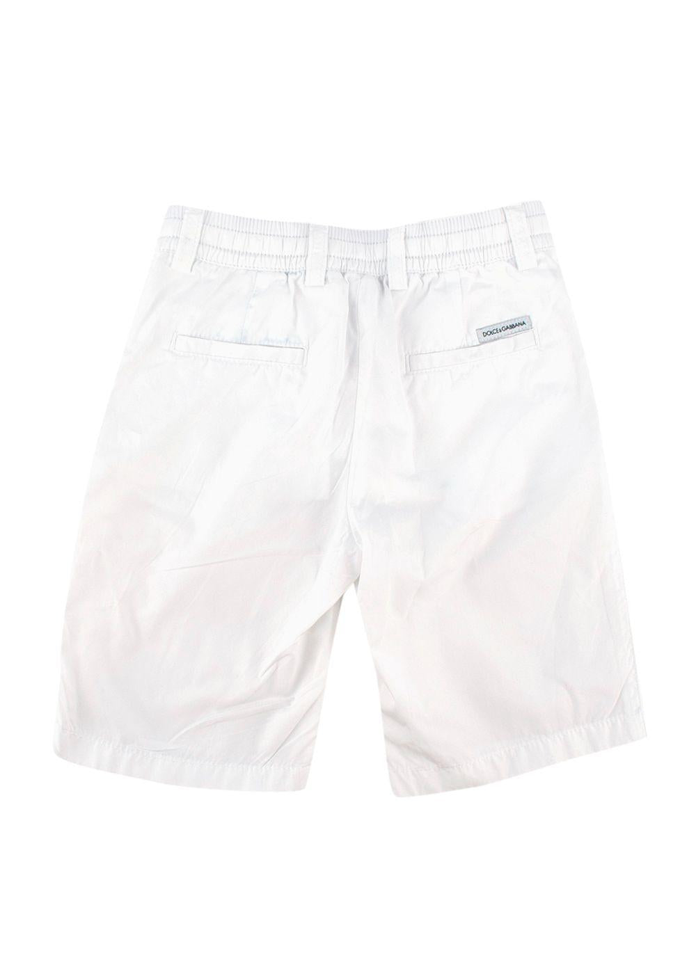 Kids White cotton cargo trousers