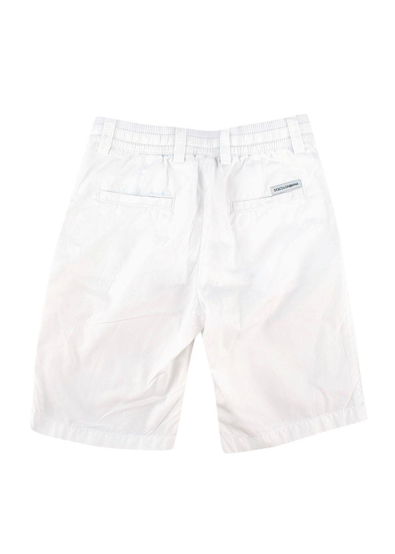Kids White cotton cargo trousers