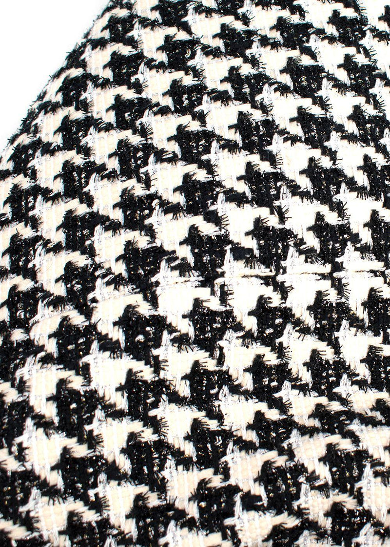 Veronica Beard Black and Ivory Houndstooth Tweed Blazer