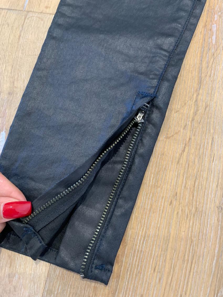 Rag & Bone Zipped-Hem Wet-Look Jeans