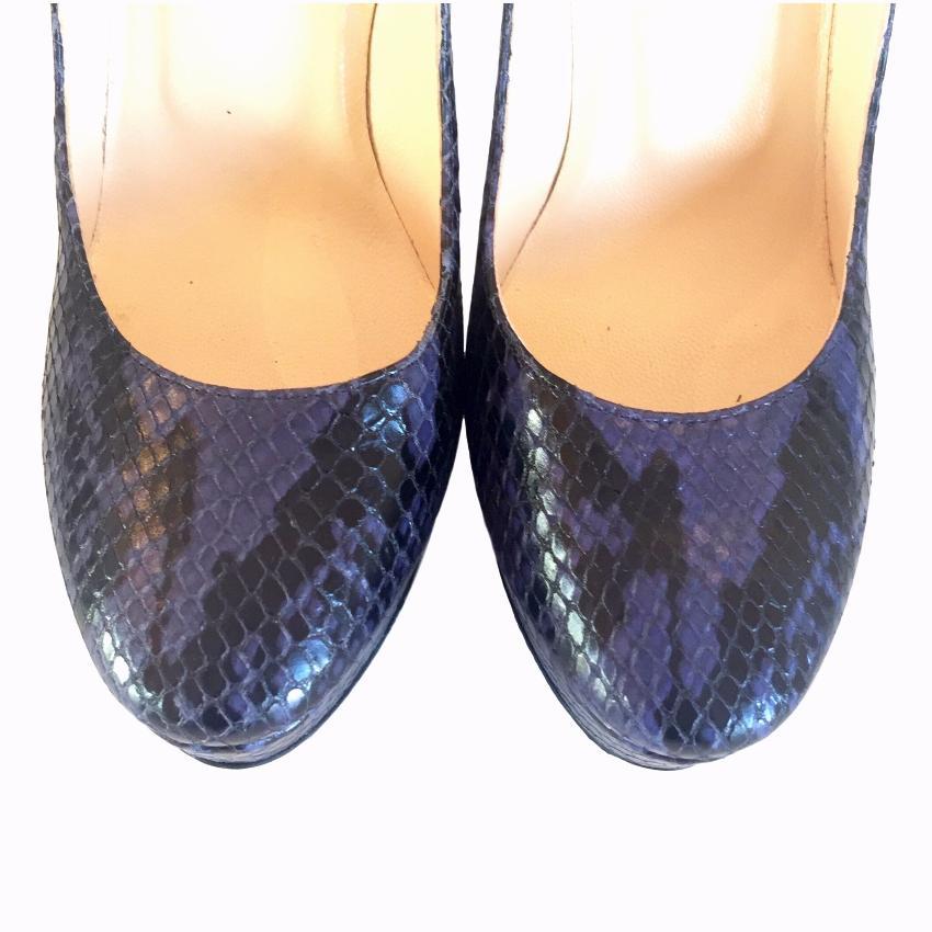 Jimmy Choo Cosmic Snakeskin Leather Platform Pumps