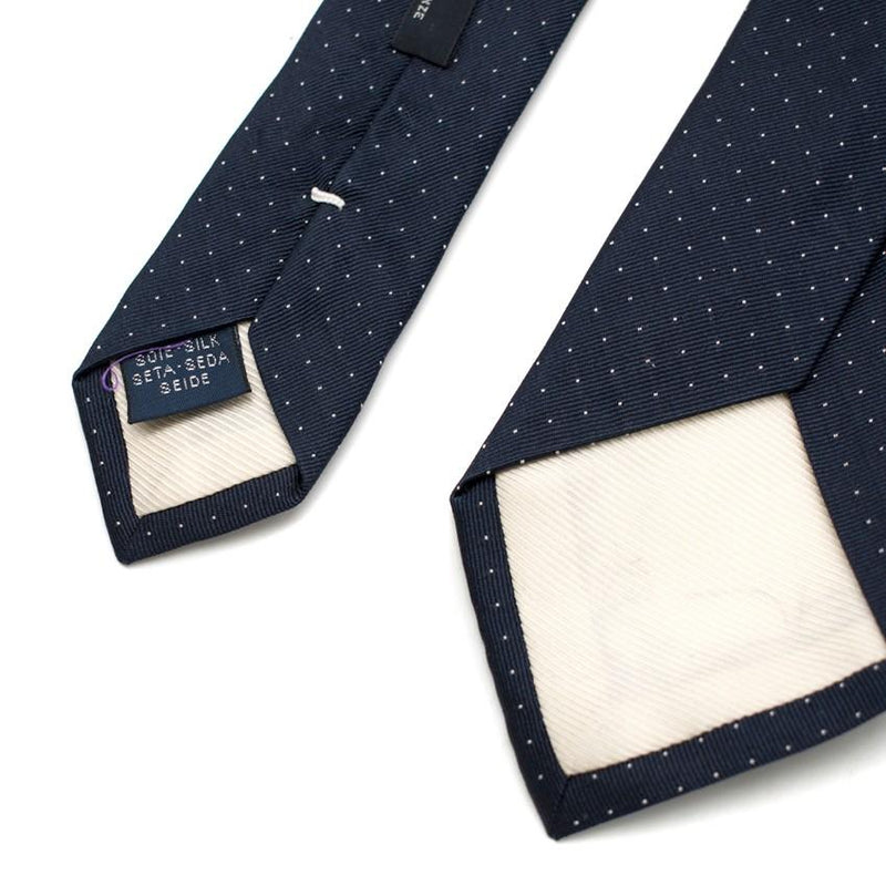 Breuer Silk Navy Polka Dot Tie