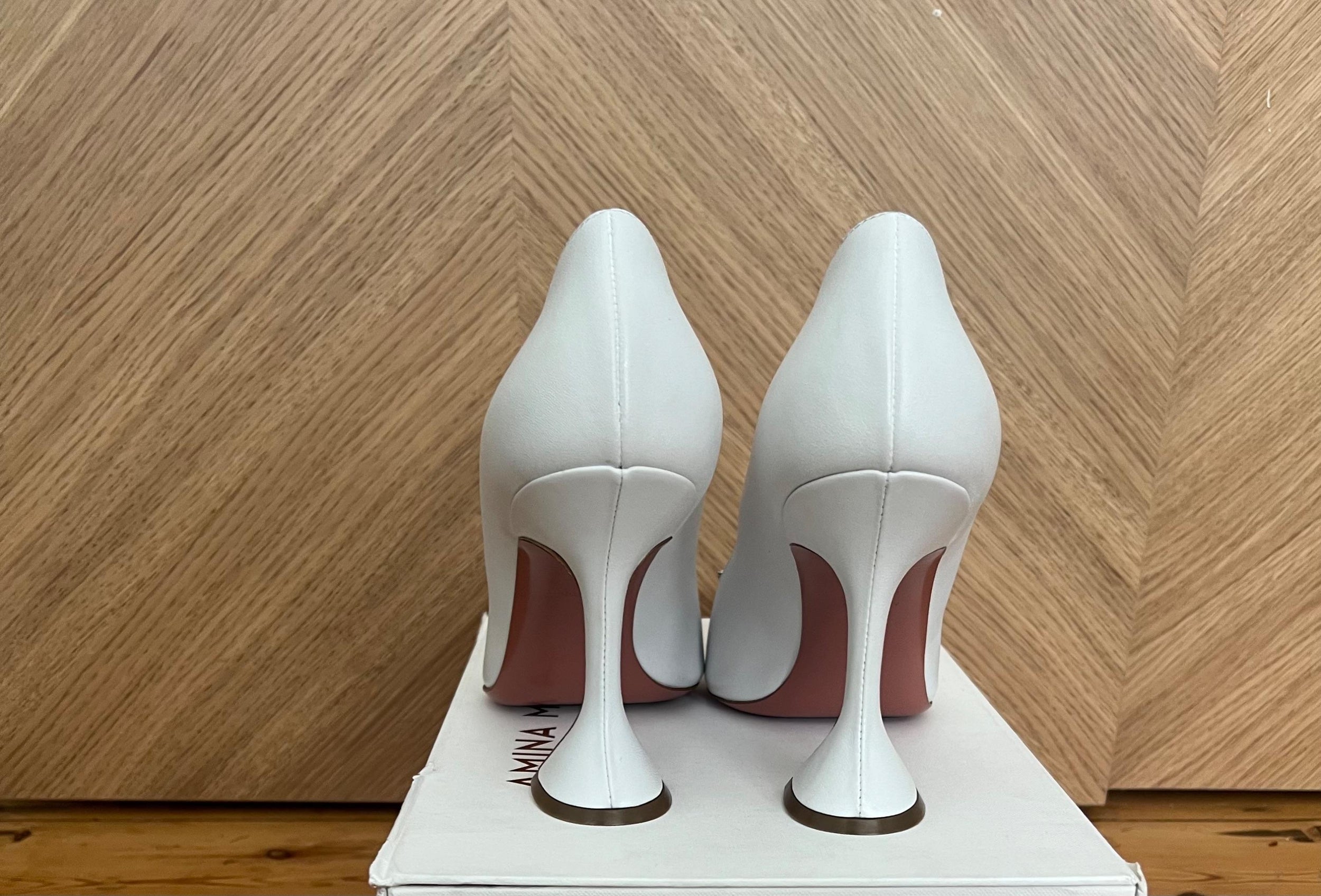 Begum White Crystal Embellished Pumps