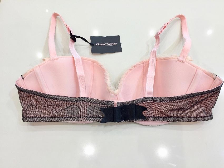 Chantal Thomass Pink Tulle & Black Leavers Lace Hand Embroidered Daisy Set