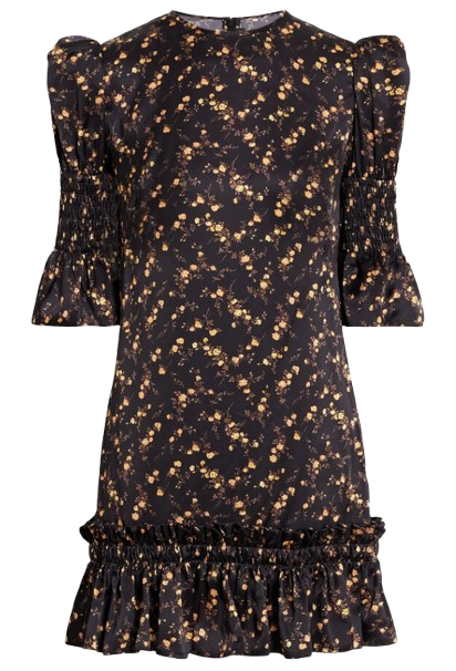 Floral  Print Falconetti Silk Dress