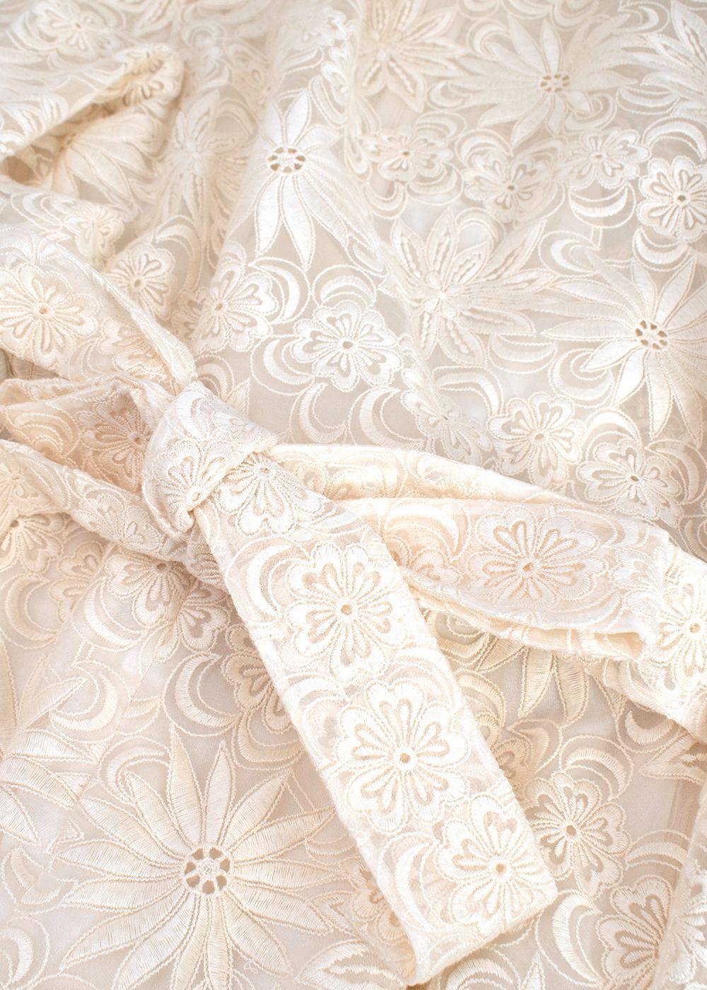 Ivory Floral Embroidered Playsuit