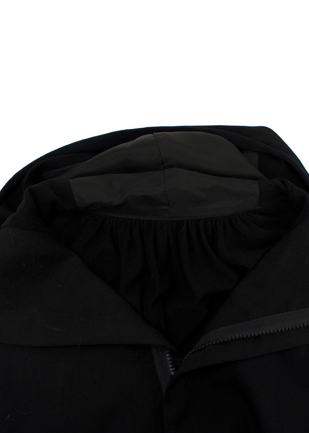 Yohji Yamamoto Black Hooded Jacket with Cape Detail