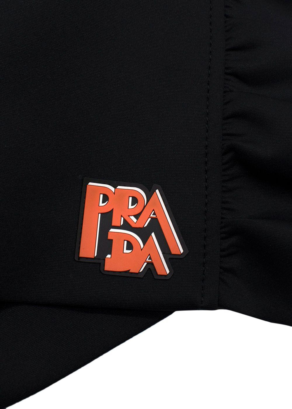 Prada Black Technical Jersey Ruffle Mini Skirt