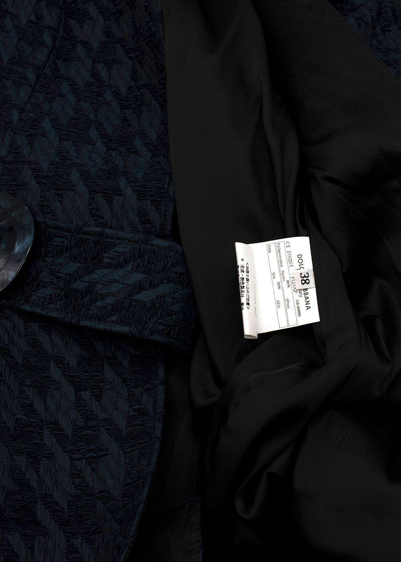 Dolce & Gabbana Houndstooth Silk Coat