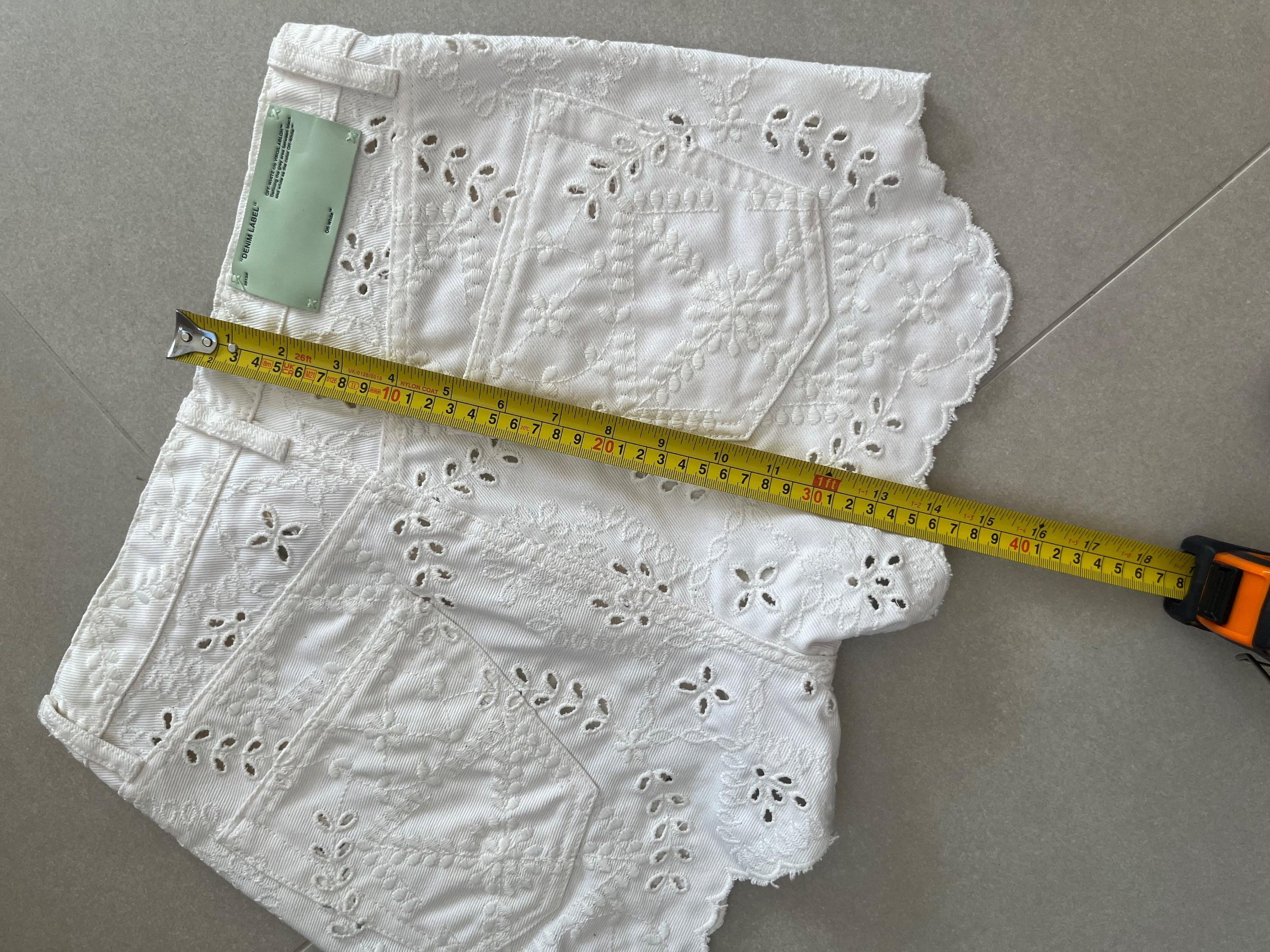 Off-White Broderie Anglaise Denim Shorts