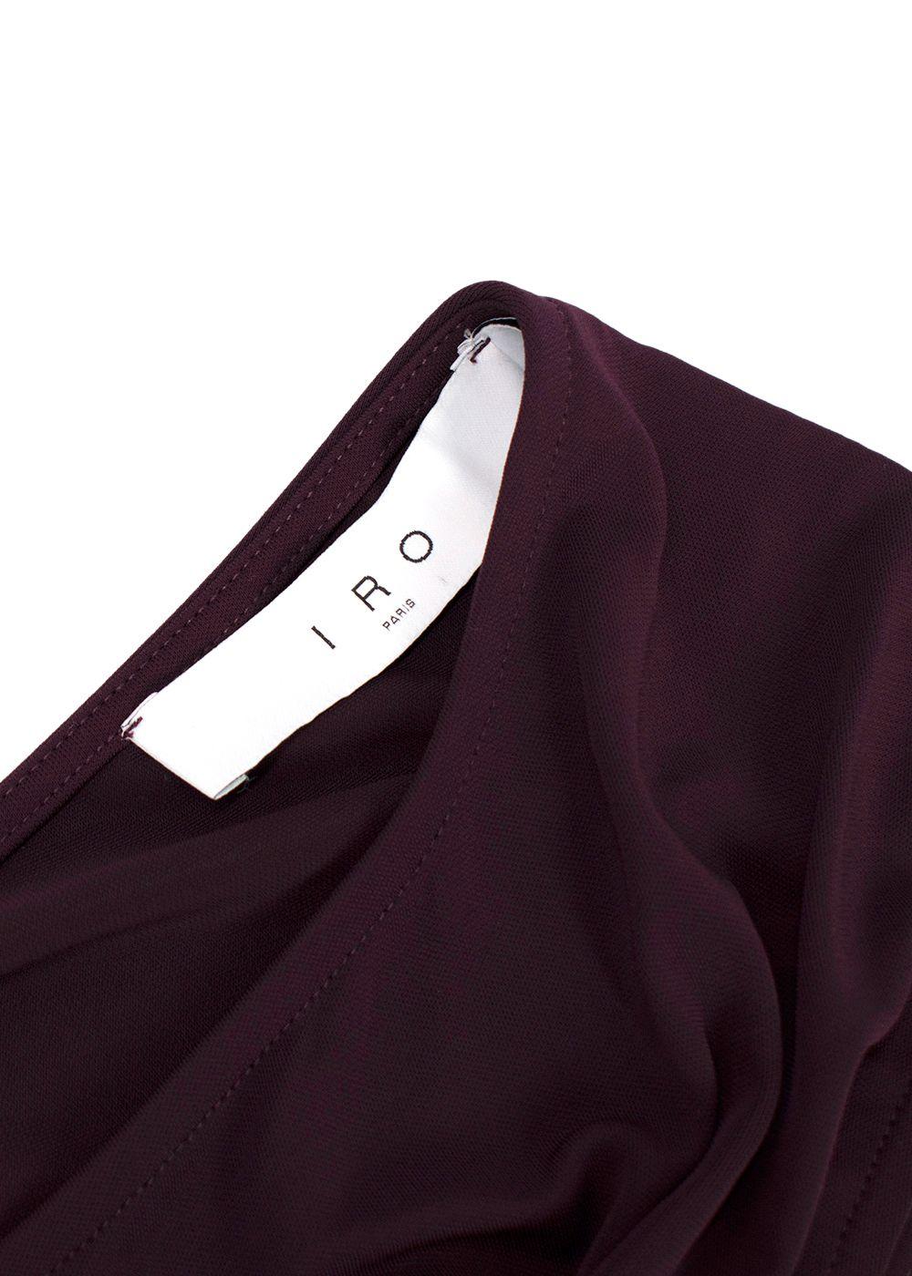 Iro Plum Pilar One-Shoulder Midi Dress with Back Cut-Out