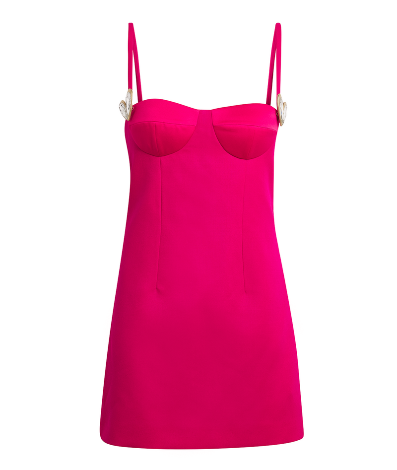 Area Heart-Motif Twill Mini Dress