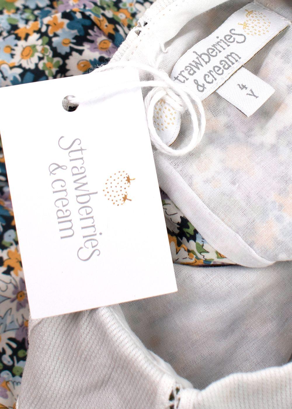 Strawberries & Cream Liberty Print Floral Dress 4 Years