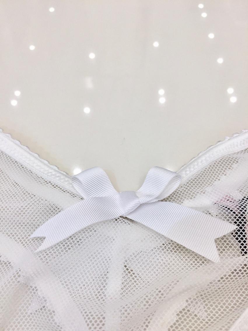 Chantal Thomass Paris White Riviera Pad Corset Bra & Thong Set