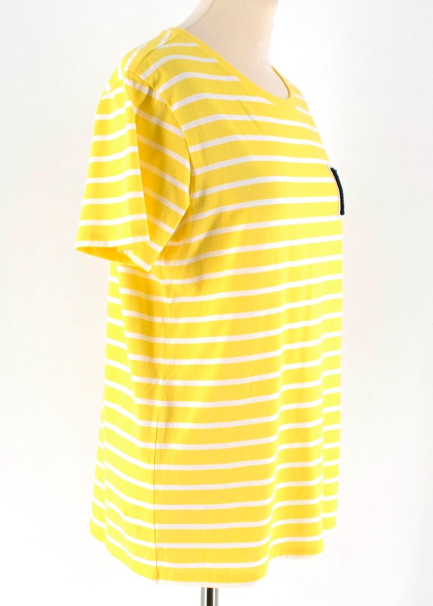 Karl Lagerfeld Yellow Cotton Striped Tshirt