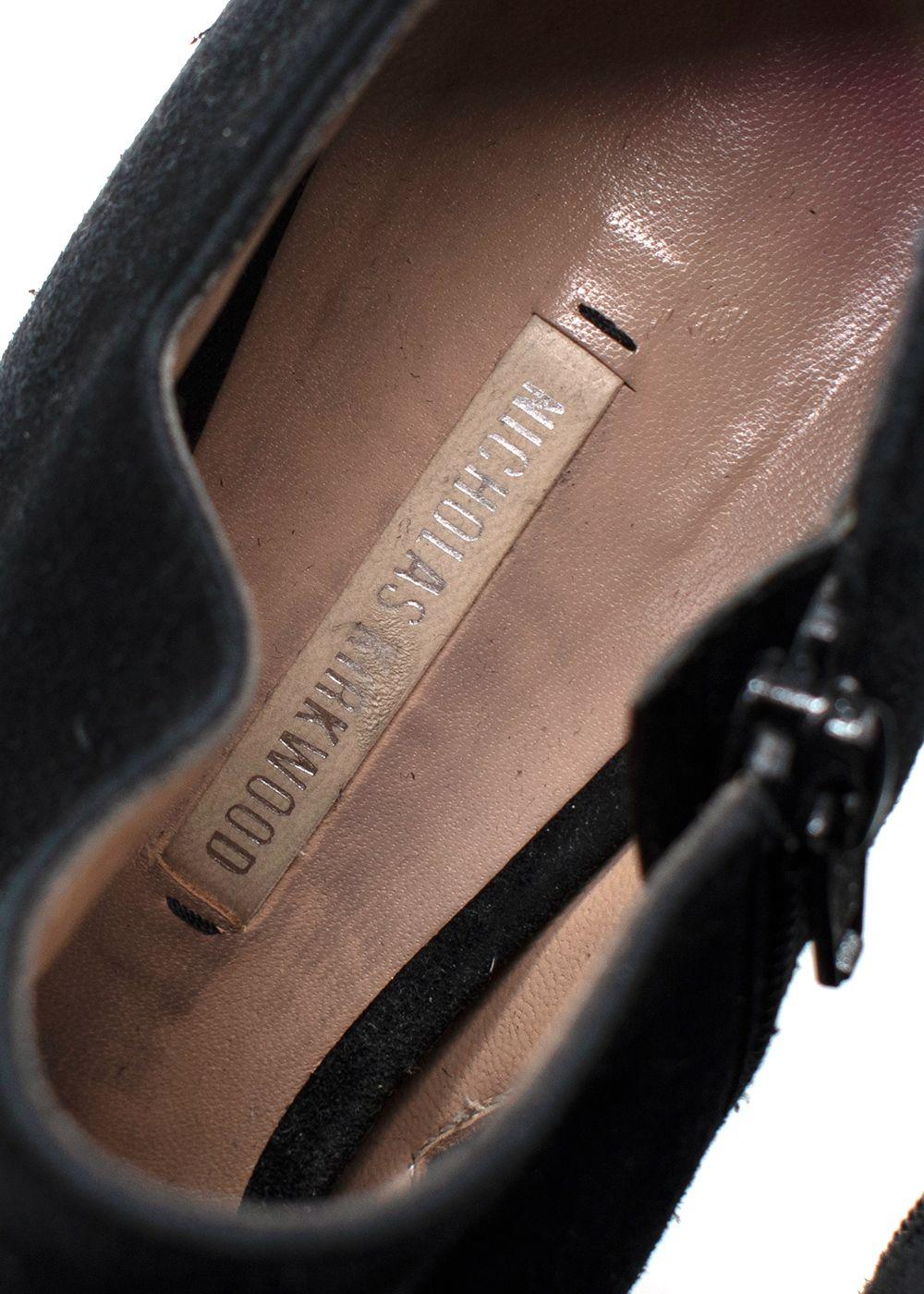 Nicholas Kirkwood black suede platform ankle boot