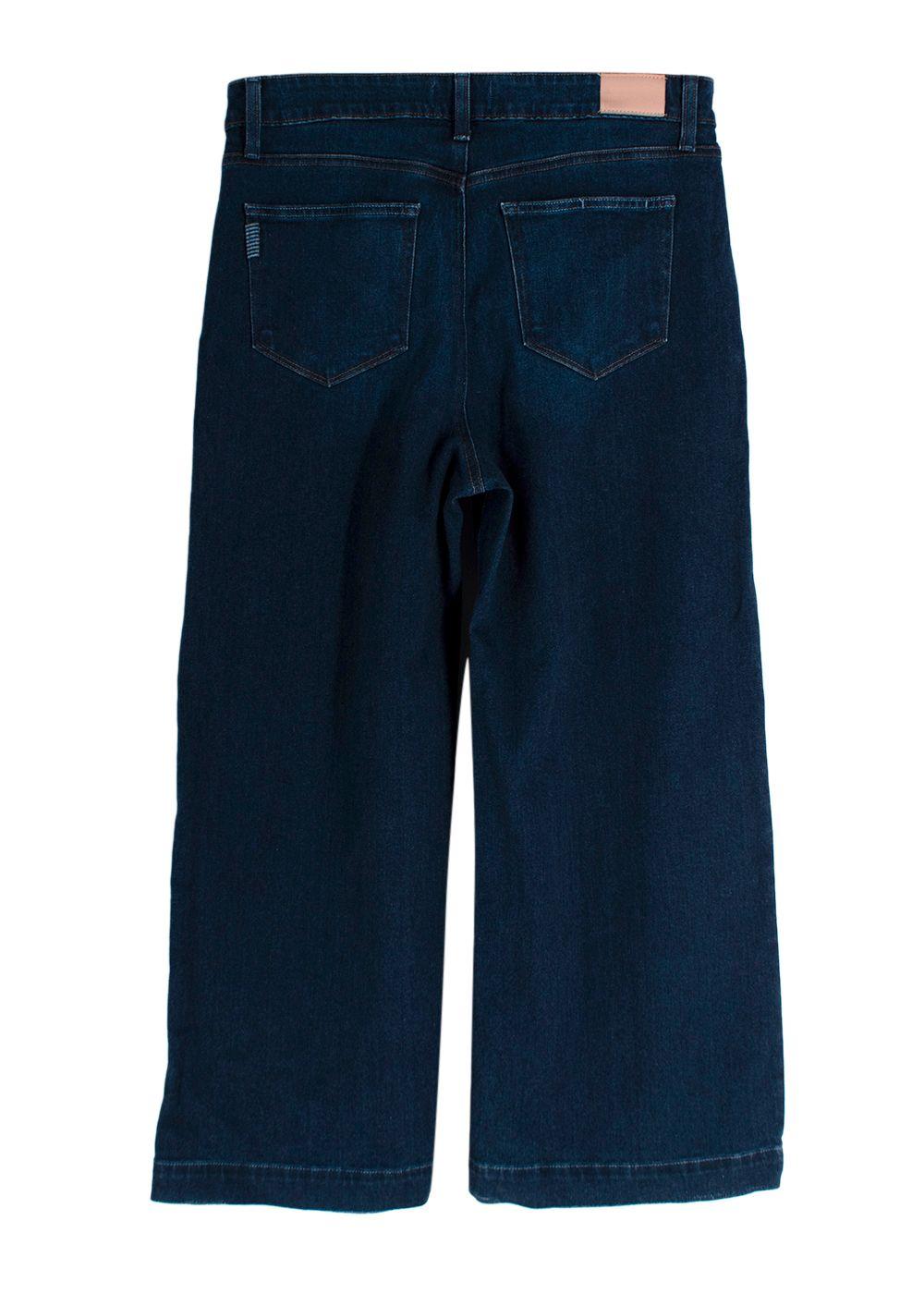 Paige Dark Blue Wash Anessa Cropped Leg Jeans