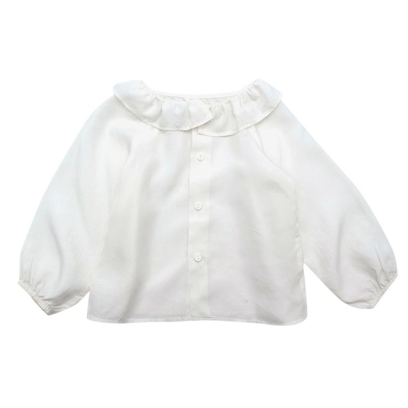 Belle enfant White Silk Long Sleeve Top