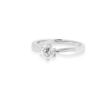 platinum & brilliant cut white diamond solitaire ring 52.5EU