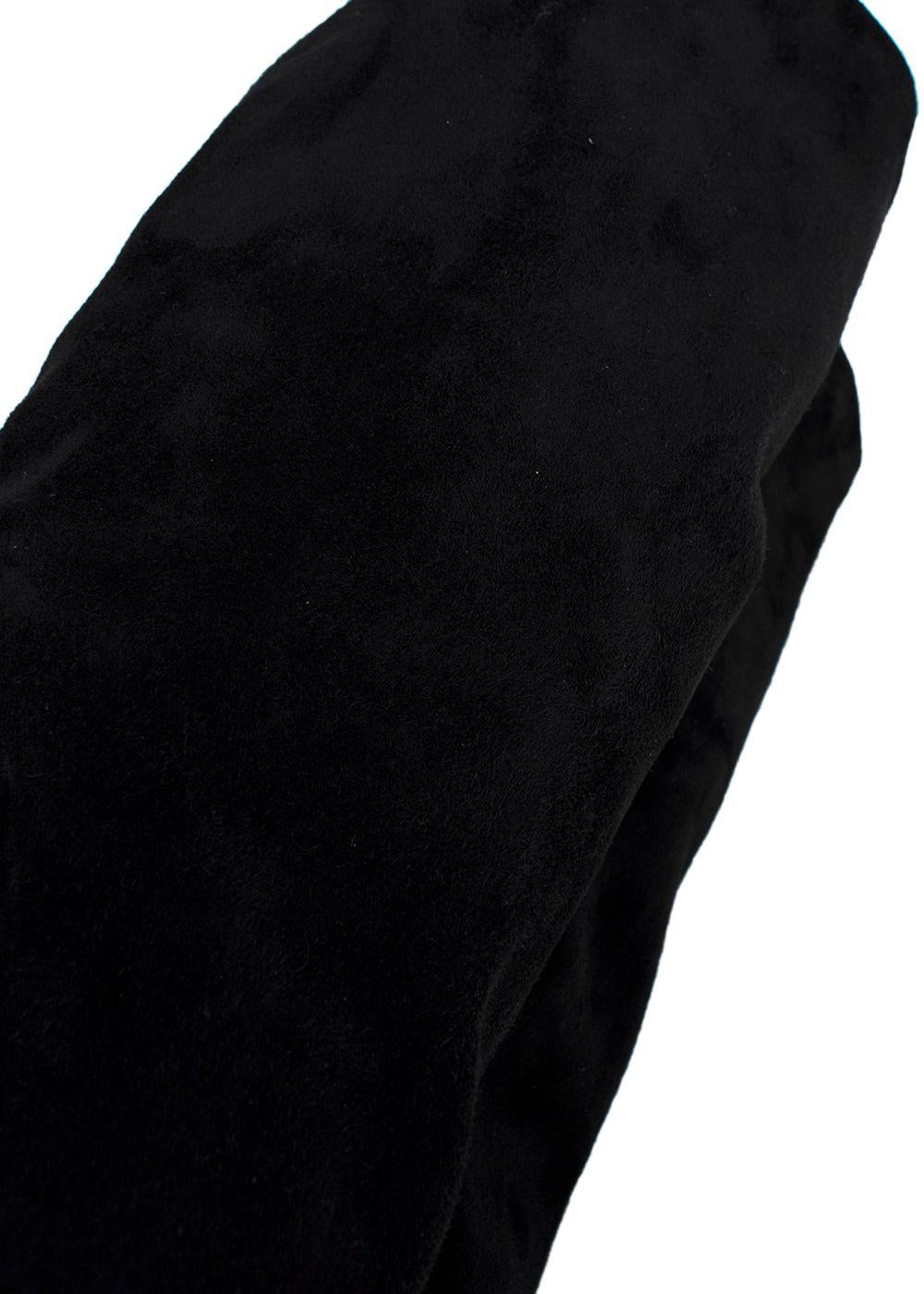Manolo Blahnik Black Pascalarhi Suede Thigh High Boots