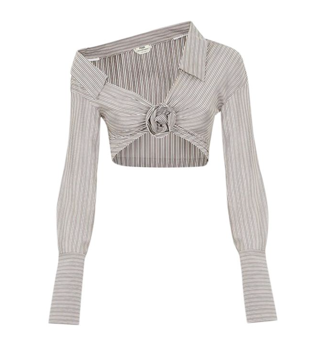 Striped Silk Crop Top