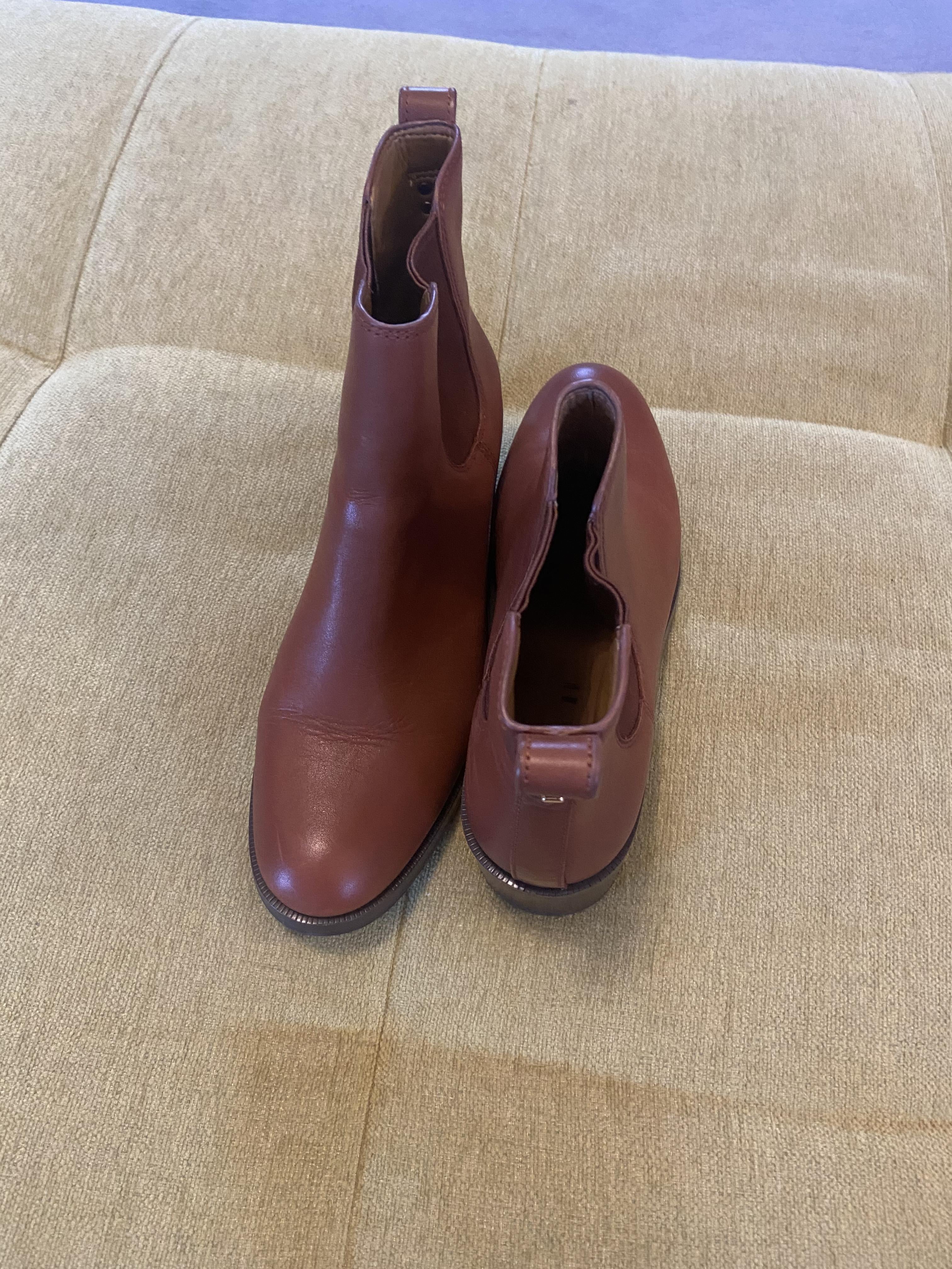 Coach Leather Flat Ankle Boots