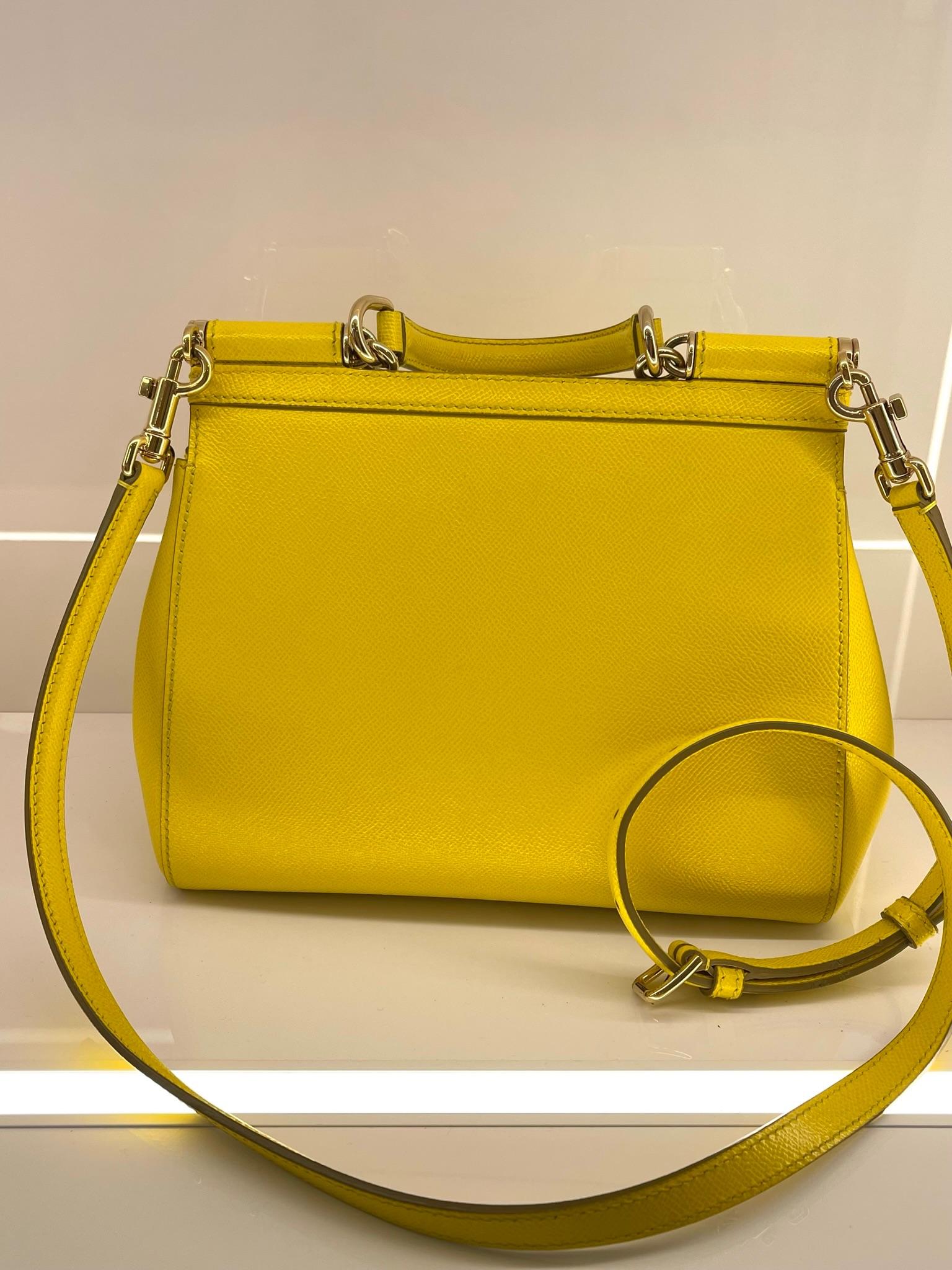 Yellow leather Sicily bag