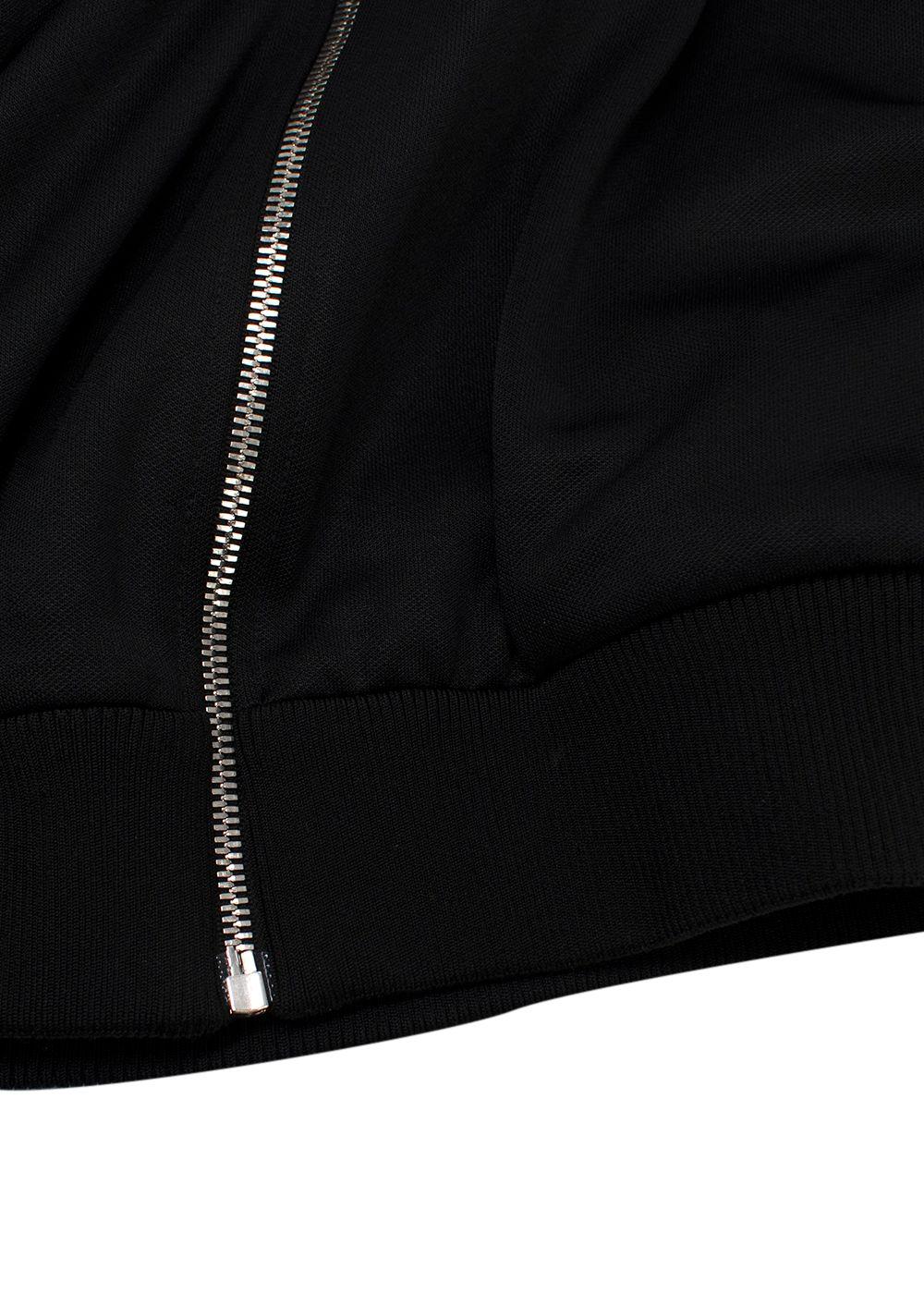Gucci Black Crystal Stripe Sleeve Zip Up Hoodie