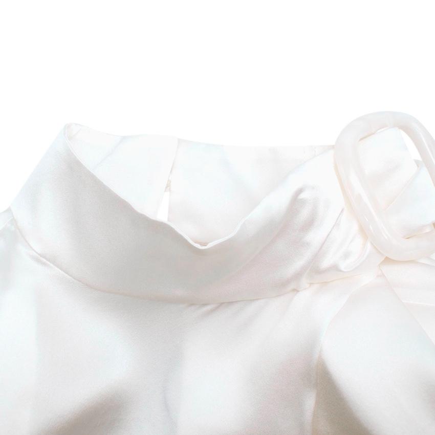 Materiel Tibilisi Buckle Neck Silk-satin blouse