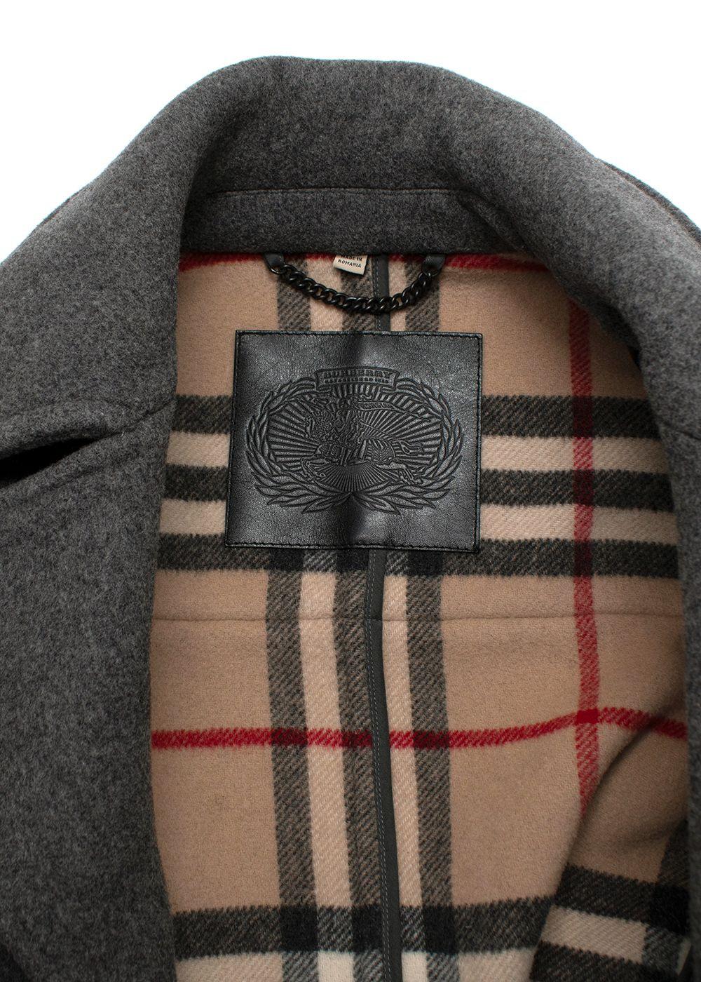 Burberry Grey Wool Double Breated Jacket/coat